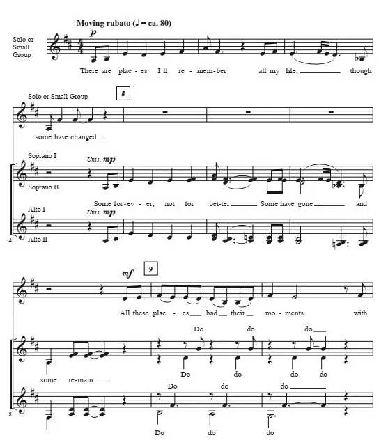 商品为SSAA 四声部合唱线谱 披头士乐队 In My Life 阿卡贝拉 泽格里版  童声女声无伴奏爵士合唱谱 有试听