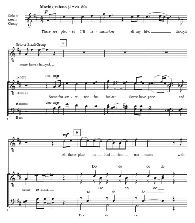 商品为TTBB 四声部合唱线谱 披头士乐队 In My Life 阿卡贝拉 泽格里版 男声无伴奏爵士合唱谱 有试听