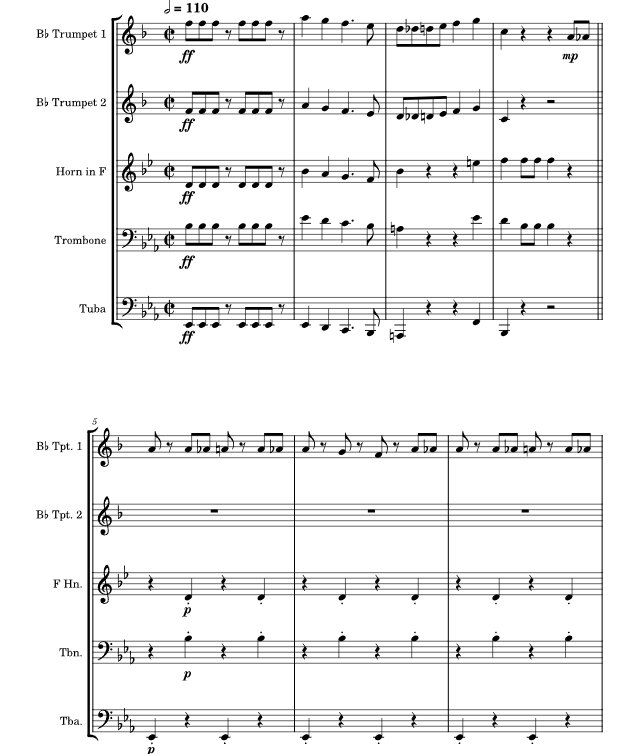 拉德茨基进行曲 Gunther1982 铜管五重奏 总谱+分谱 有试听