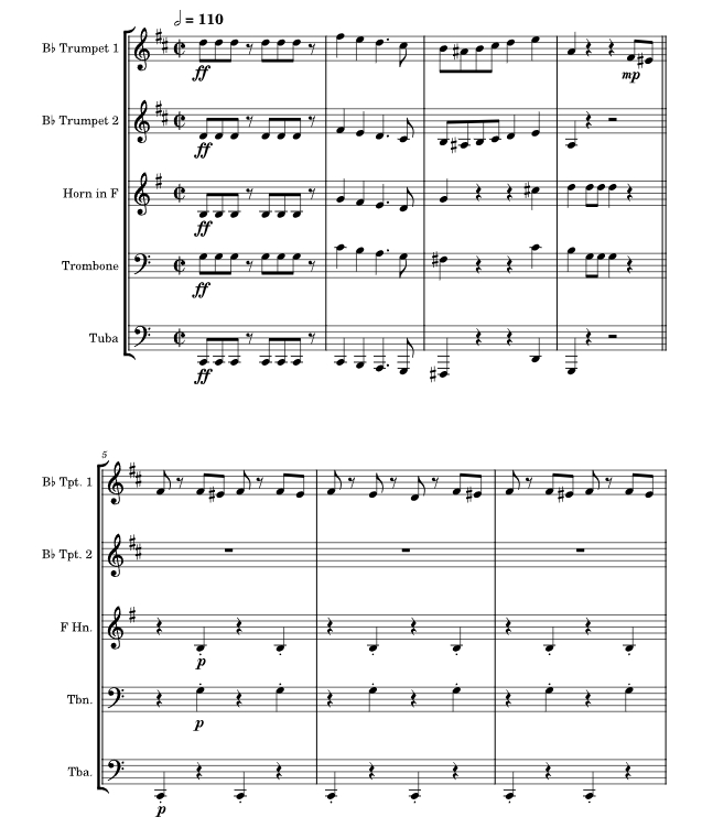 拉德茨基进行曲 铜管五重奏 总谱+分谱 有试听