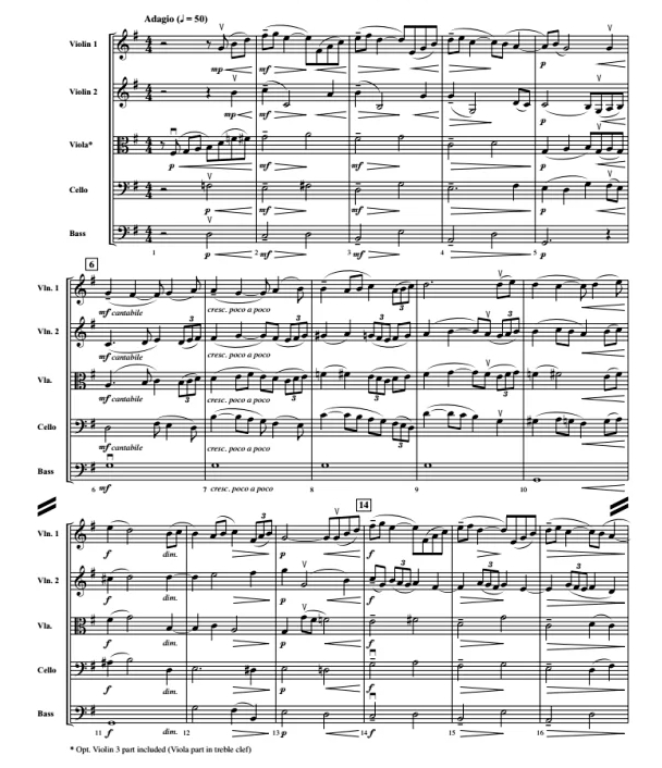 拉赫玛尼诺夫 Adagio 朗斐尔版 中级 交响弦乐合奏总谱+分谱 G3 有试听