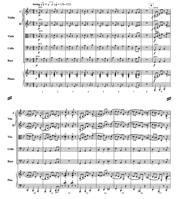 摆动之门 中级 交响弦乐合奏总谱+分谱（4级） 有试听