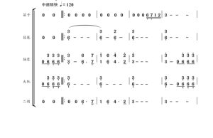 敢问路在何方 笛子琵琶扬琴大阮二胡重奏 简谱 总谱-云音圈