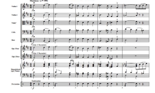 文 艺复兴舞曲3首 初-中级 交响弦乐合奏总谱+分谱 G2.5 有试听