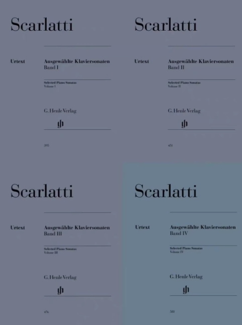 斯卡拉蒂 钢琴奏鸣曲选集 亨乐版 带指法 共四卷