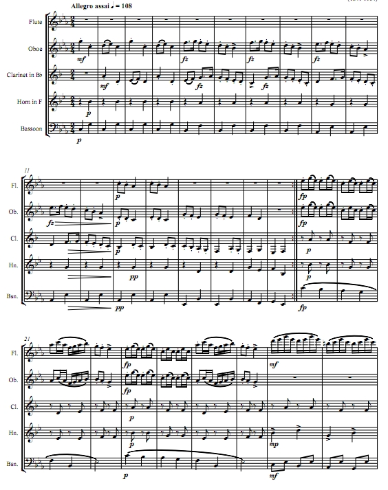 斯拉夫舞曲  Op.46 No.7德沃夏克 木管五重奏总谱+分谱 有试听