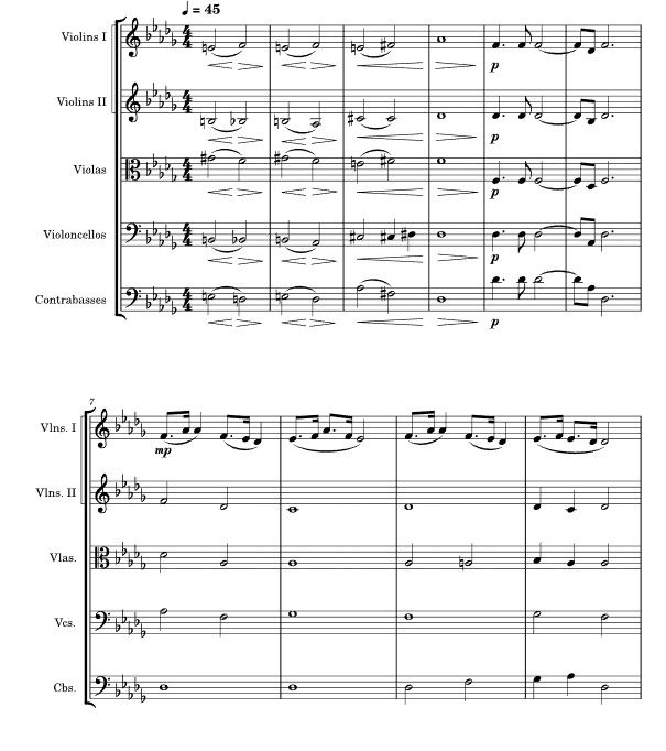 新世界 第九交响曲 广板 弦乐五重奏 总谱+分谱 有试听