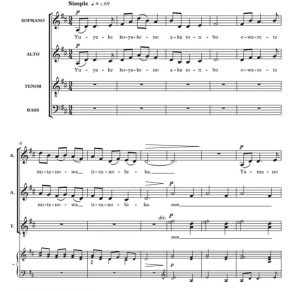 商品为SATB 四声部合唱线谱 日本民歌 红蜻蜓 Aka-Tonbo 奇科特版 阿卡贝拉 无伴奏混声合唱谱 有试听-云音圈