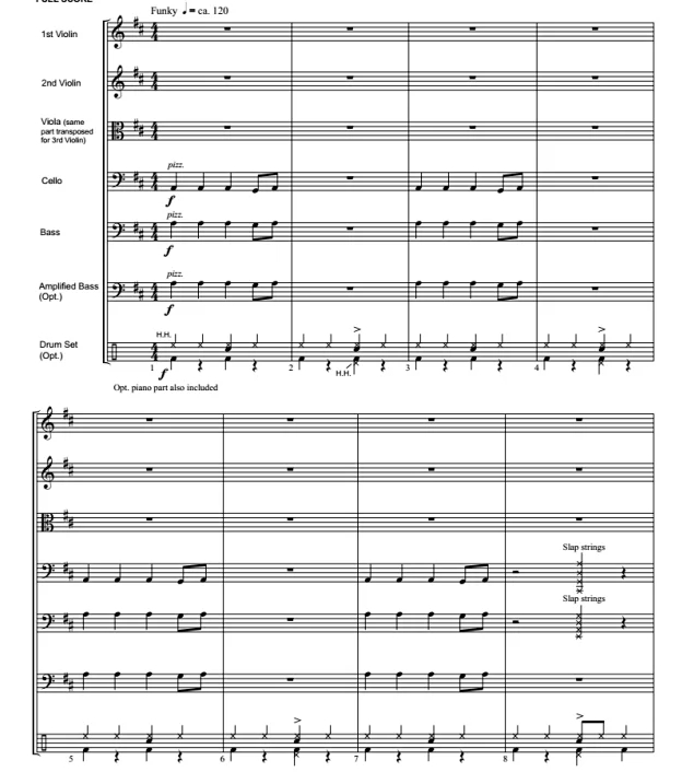 时髦小提琴 初级 交响弦乐合奏总谱+分谱（1级） 有试听