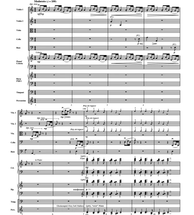 星球大战7《Rey's Theme》拉文德版 中级 交响弦乐合奏总谱+分谱（4级） 有试听