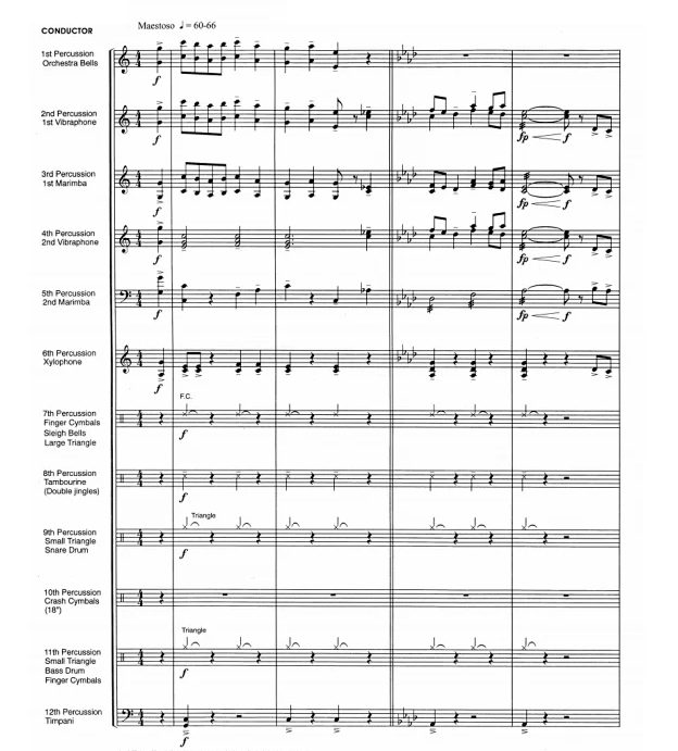 普罗科菲耶夫 三套马车 高级 打击乐十二重奏总谱+分谱 有试听