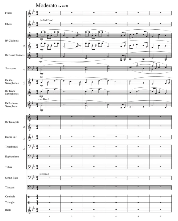 月 中级 交响管乐合奏总谱+分谱 G3 有试听