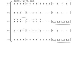 月夜 笛子琵琶扬琴大阮二胡重奏 简谱 总谱-云音圈