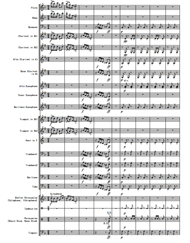 木偶的步态舞 德彪西 2级 交响管乐总谱+分谱 有试听