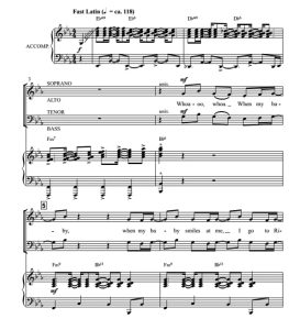 商品为SATB 四声部合唱线谱 来自奥兹的男孩 I Go To Rio 奥康奈尔版 混声合唱谱 有试听-云音圈