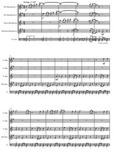 梦游 AATB萨克斯四重奏总谱+分谱 有试听-云音圈