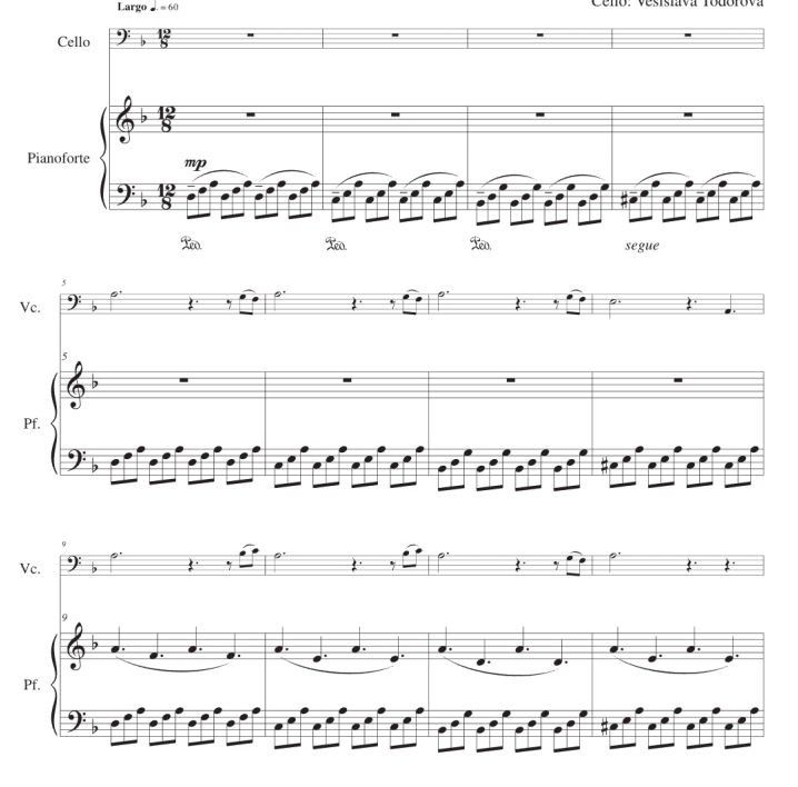 梵高 大提琴钢琴总谱 有试听