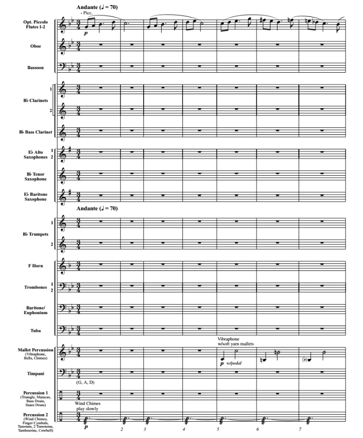 歌谣与野蛮人之舞 初-中级 交响管乐合奏总谱+分谱 2.5级 有试听