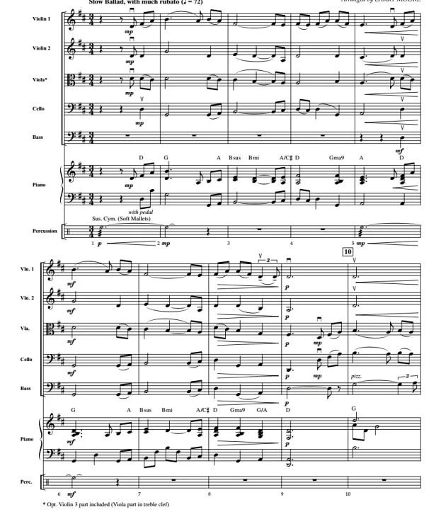 比利乔尔 And So It Goes 中级 交响弦乐合奏总谱+分谱 G3.5 有试听