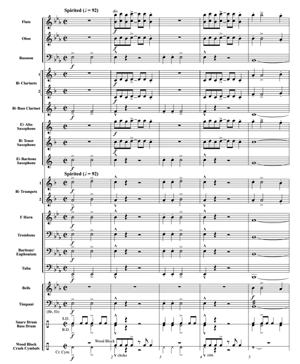 比尔贝利铜饰版 初级 交响管乐合奏总谱+分谱 1.5级 有试听