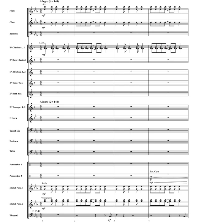 沸腾之力 初级 交响管乐合奏总谱+分谱 2级 有试听