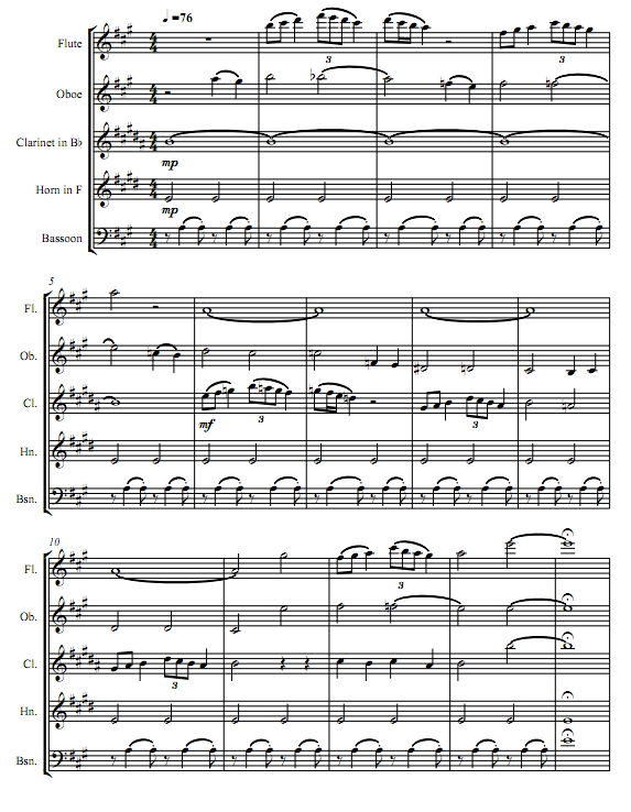 波罗维茨舞曲(鞑靼人舞曲) 《伊戈尔王子》 木管五重奏总谱+分谱 有试听