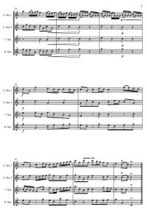 泰勒曼长笛奏鸣曲快板 AATB萨克斯四重奏总谱+分谱 有试听-云音圈