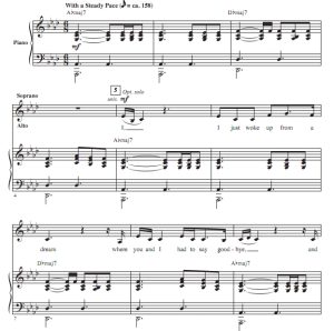 商品为SAB 三声部合唱线谱 火星哥+嘎嘎小姐 布莱默版 Die With A Smile 混声流行合唱谱 有试听-云音圈