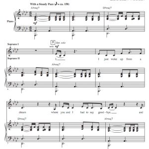 商品为SSA 三声部合唱线谱 火星哥+嘎嘎小姐 布莱默版 Die With A Smile 童声女声流行合唱谱 有试听-云音圈