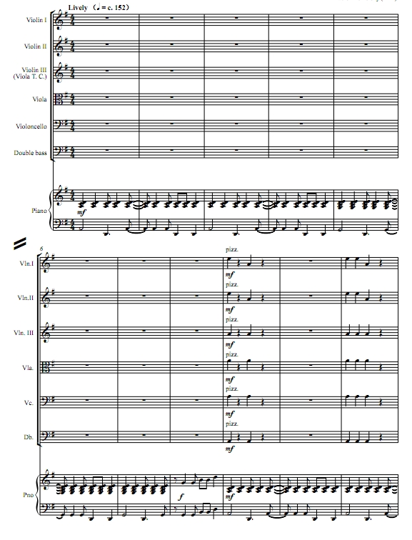 火蜥蜴桑巴舞 1级 弦乐合奏与钢琴总谱+分谱 有试听