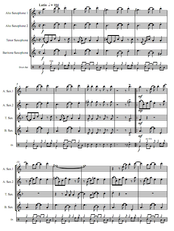 火车头 AATB萨克斯四重奏总谱+分谱 有试听
