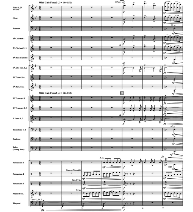 烈风 中级 交响管乐合奏总谱+分谱 G3 有试听