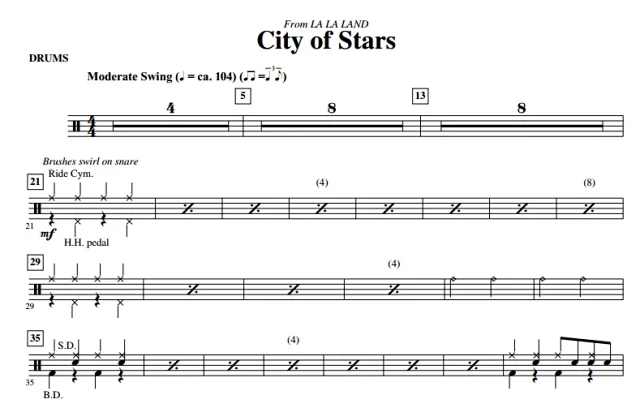 商品为合唱伴奏分谱 爱乐之城 City of Stars 爱默生版 合唱伴奏分谱 有试听