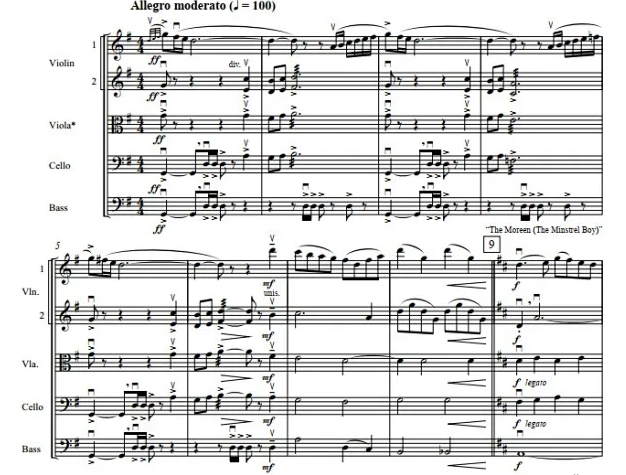 爱尔兰狂想 朗斐尔版 中级 交响弦乐合奏总谱+分谱 G3.5 有试听