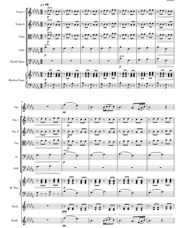 爱情故事 Love Story 弦乐五重奏+钢琴 总谱+分谱 有试听