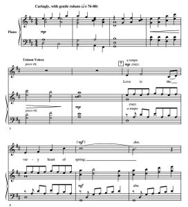 商品为SSA 三声部合唱线谱 爱是春之心 童声女声合唱+钢琴谱 有试听-云音圈