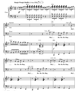 商品为SATB 四声部合唱线谱 爵士经典 Hey! Ba-Ba-Re-Bop 泽格里版 混声合唱谱 有试听-云音圈