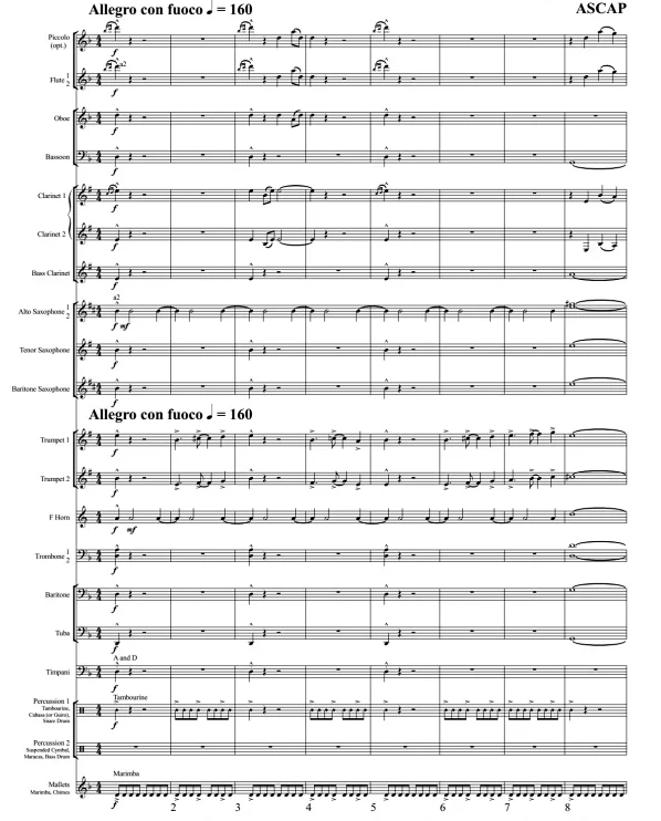 狼之时刻 中级管乐 交响管乐合奏总谱+分谱（3级） 有试听