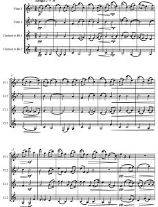 猎人 埃尔加 谜之变奏曲 2长笛与2单簧管四重奏总谱+分谱 有试听-云音圈