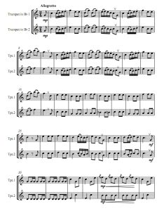 猎人合唱 韦伯 小号二重奏总谱+分谱 有试听-云音圈