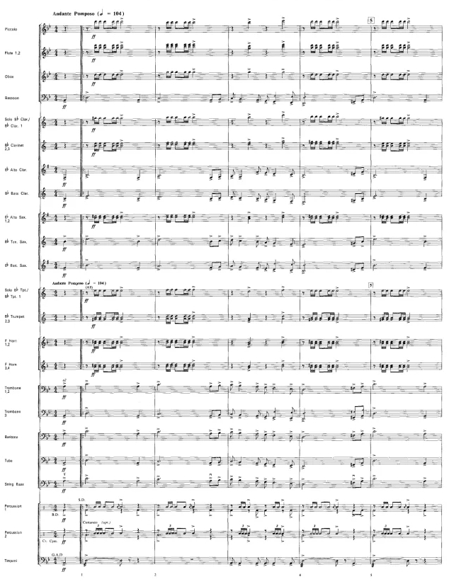 玛卡莲娜的少女 中级 交响管乐合奏总谱+分谱 4级 有试听