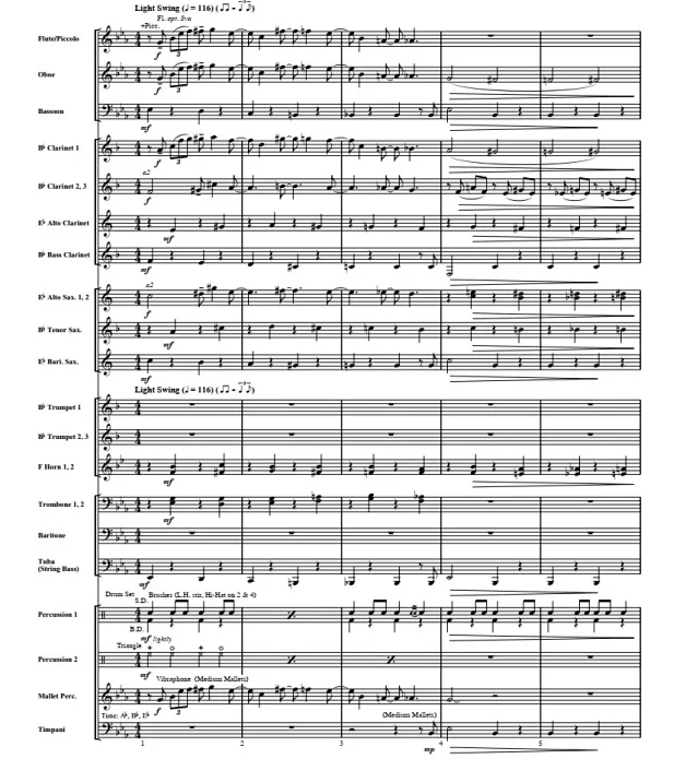 玩具总动员4 文森版 中级 交响管乐合奏总谱+分谱 有试听