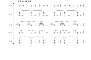 珊瑚颂 笛子琵琶扬琴大阮二胡重奏 简谱 总谱-云音圈