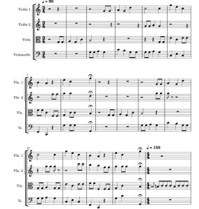 生日快乐 弦乐四重奏 总分谱 有试听-云音圈