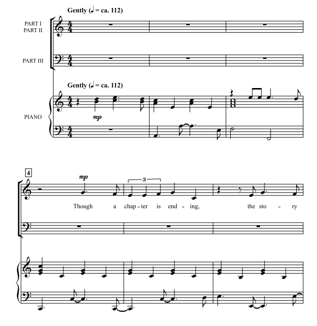 商品为SAB 三声部合唱线谱 直到我们再相遇 朗格版 混声合唱谱 有试听