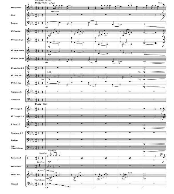 真爱无价 中级 交响管乐合奏总谱+分谱 有试听