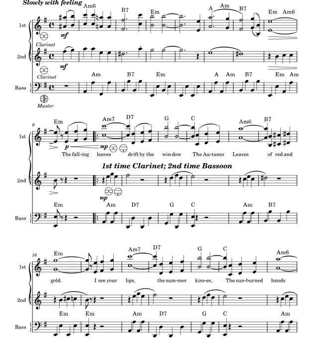 秋叶 手风琴三重奏 总分谱 有试听