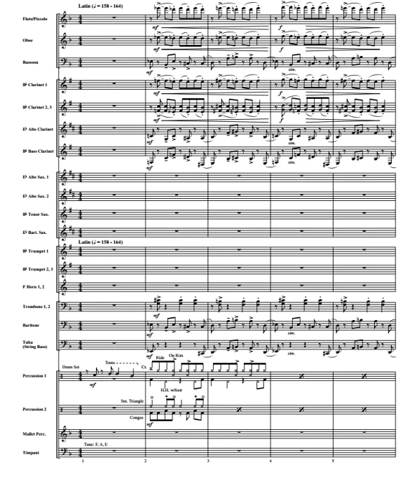 突尼斯之夜 中级 交响管乐合奏总谱+分谱 有试听