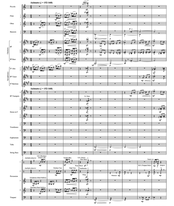 策马飞奔 中级 交响管乐合奏总谱+分谱 4级 有试听