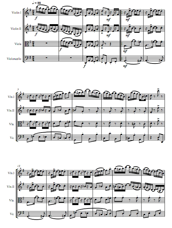 精彩的切分音 乔普林 弦乐四重奏总谱+分谱 有试听